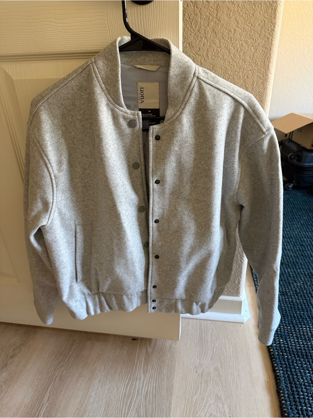 Vuori Light Gray Snap-Front Jacket